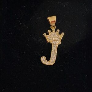 J Initial Faux Gold Charm
